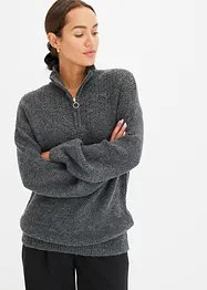 Troyer Pullover mit Ajourmuster, bonprix