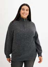 Troyer Pullover mit Ajourmuster, bonprix