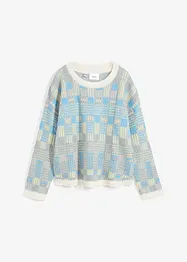 Pull col rond avec motif à carreaux, bonprix