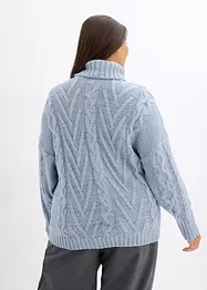 Pull à col roulé et motif torsadé, bonprix