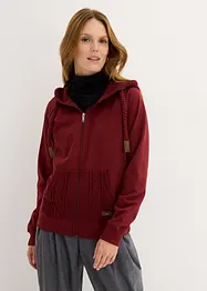 Sweatjacke mit Strickkapuze und Tasche, bonprix