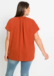 Chemisier manches courtes boutonnage invisible, bonprix
