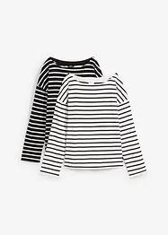 Langarmshirt aus reiner Bio-Baumwolle, (2er Pack), bonprix
