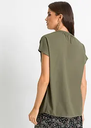 Kurzarmbluse mit verdeckter Knopfleiste, bonprix