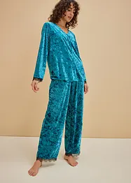 Pyjama en velours brillant, bonprix