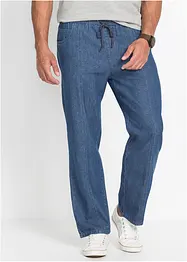 Pantalon taille extensible classique en coton léger, droit, bonprix