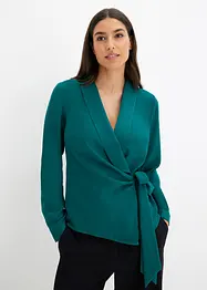 Blouse cache-cœur en satin, bonprix