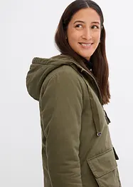 Weiter Winterparka mit Kapuze und Teddyfutter, bonprix