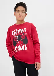 Jungen Langarmshirt mit Weihnachtsmotiv aus Bio Baumwolle, bonprix