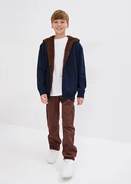 Jungen Kapuzen-Sweatjacke mit Teddyfutter, bonprix