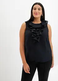 ärmellose Bluse mit Rüschen, bonprix