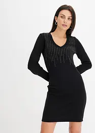 Strickkleid mit Strasssteinverzierungen, bonprix