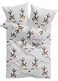 Bettwäsche mit witzigem Rentier-Motiv und Schriftzug, bonprix