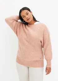 Pull rehaussé de strass de grande taille, bonprix