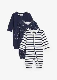 Lot de 3 combinaisons 100% coton, bonprix