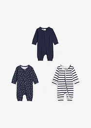 Lot de 3 combinaisons 100% coton, bonprix