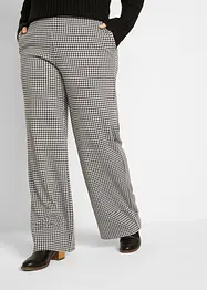 Stretch-Hose mit Hahnentrittmuster, Wide leg, bonprix