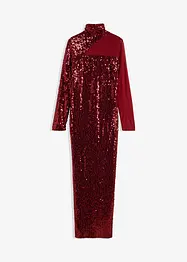 Robe à sequins avec empiècement en mesh, bonprix