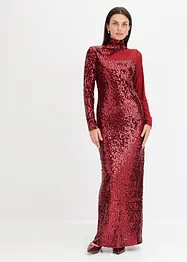 Robe à sequins avec empiècement en mesh, bonprix