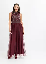 Robe longue avec des perles brodées, bonprix