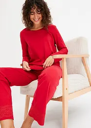 Pyjama aus weicher Baumwolle mit Spitze, bonprix