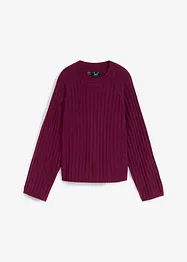 Gerippter Pullover, verkürzt, bonprix