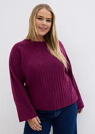 Gerippter Pullover, verkürzt, bonprix