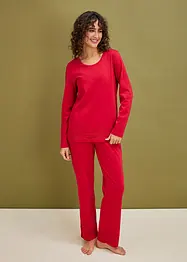 Pyjama aus weicher Baumwolle mit Spitze, bonprix