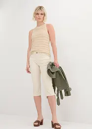 Ajour-Stricktop mit Leinenanteil, bonprix