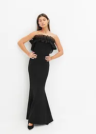Carmen-Kleid aus strukturiertem Crêpe, bonprix