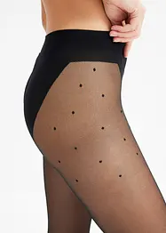 Collant à pois et ceinture confort 30den, bonprix