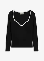 Feinstrickpullover mit Paspellierung, bonprix