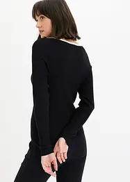 Pull en fine maille à passepoil contrastant, bonprix