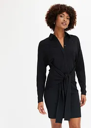 Hemdblusenkleid mit Knotendetail, bonprix