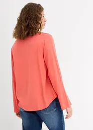 Blouse fluide à col en V et manches longues, bonprix