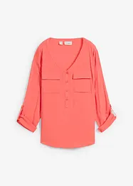 Blouse fluide à col en V et manches longues, bonprix