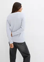 Pull en maille avec col en V, manches longues, bonprix