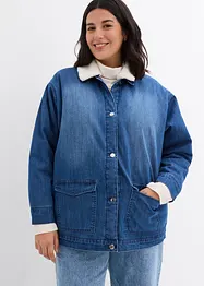 Veste en jean à col peluche, rembourré, bonprix