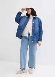 Veste en jean à col peluche, rembourré, bonprix