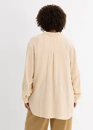 Chemisier long et oversize en gaze de coton avec fentes sur les côtés, bonprix