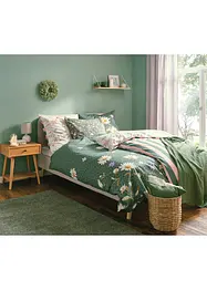 Parure de lit réversible motif floral et motif rayé, bonprix