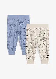 Lot de 2 pantalons bébé en coton, bonprix