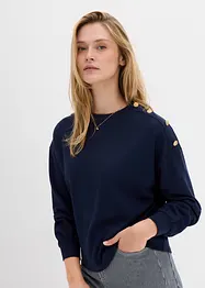 Sweatshirt mit Knöpfen, bonprix