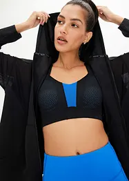 Funktions-Sportjacke mit transparentem Mesh, oversized, bonprix