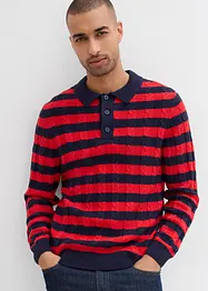 Zopfstrick-Pullover mit Polokragen, bonprix