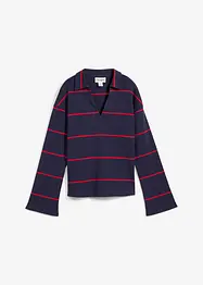 Geripptes Langarm-Poloshirt, bonprix