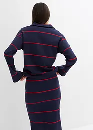 Geripptes Langarm-Poloshirt, bonprix