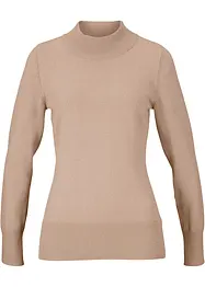 Basic Pullover mit Stehkragen mit recycelter Baumwolle, bonprix