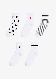 Kurze Tennissocken mit Bio-Baumwolle (5er Pack), bonprix