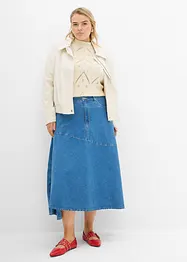 Jupe midi en jean, taille haute, bonprix